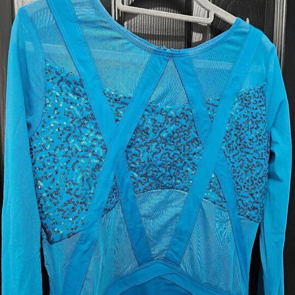 Weissman NWOT adult XL costume leotard jazz solo lyrical mesh sleeves - Picture 2 of 9